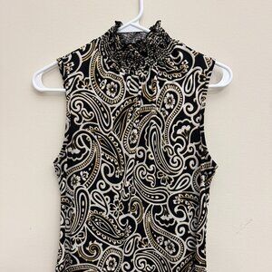 Espresso - Black and Tan Sleeveless Top - Size Small